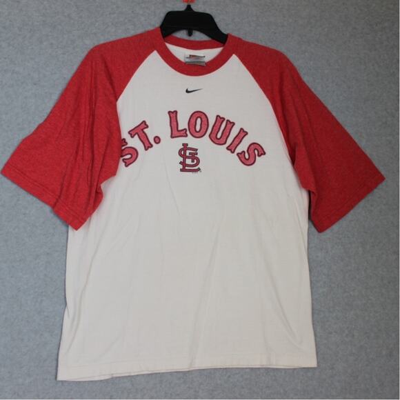 Vintage Nike 90s St. Louis Cardinals Raglan Shirt Women‎ Med - Picture 1 of 6
